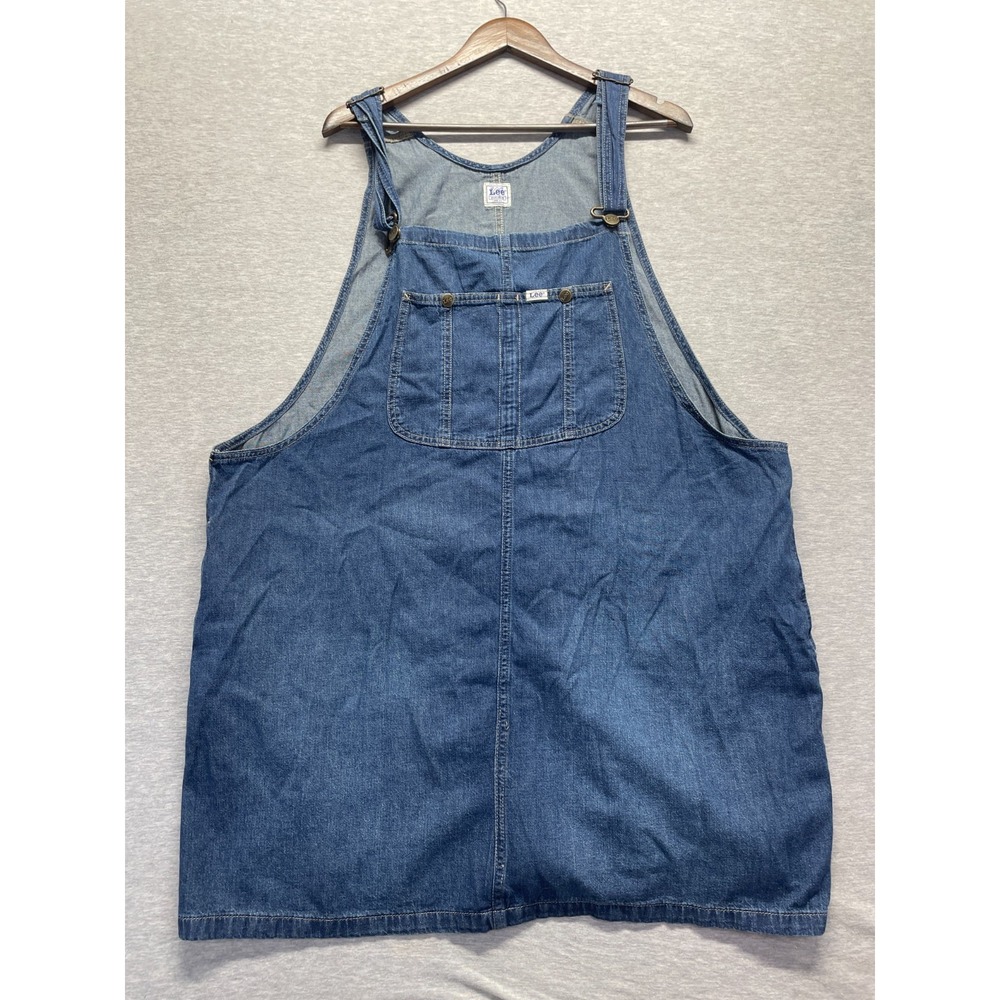 Vintage H.D. Lee Workwear Overall Dress Womens 2X Blue Denim Adjustable Straps
